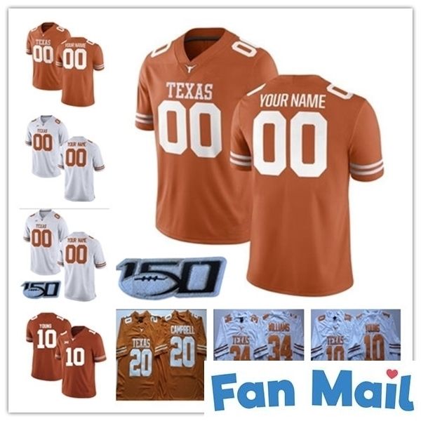 custom texas longhorns 2019 football any name number 11 ehlinger 7 sterns 10 young 9 collin johnson ncaa college 150th jersey white orange, Black
custom texas longhorns 2019 football any name number 11 ehlinger 7 sterns 10 young 9 collin johnson ncaa college 150th jersey white orange, Black