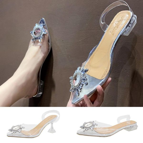 sandals big size square heel women fashion crystal low woman pumps pointed toe transparent slippers wedding party shoes, Black
sandals big size square heel women fashion crystal low woman pumps pointed toe transparent slippers wedding party shoes, Black