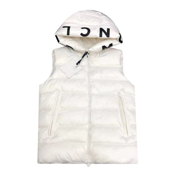 designer mens down vests printed letter cap womens vest outerwear winter waterproof coats mc monclair jacket, Black;white 
designer mens down vests printed letter cap womens vest outerwear winter waterproof coats mc monclair jacket, Black;white