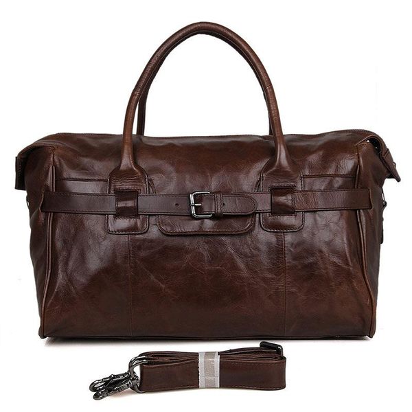 duffel bags cow leather large capacity men casual solid travel duffle high quality