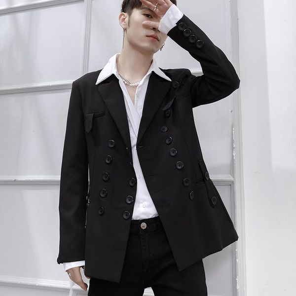 men's suits & blazers yamamoto wind black blazer double-breasted plus size youth wedding slim korean singer stage costumes, White;black
men's suits & blazers yamamoto wind black blazer double-breasted plus size youth wedding slim korean singer stage costumes, White;black