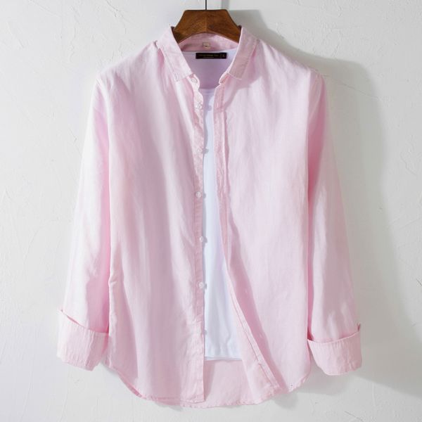 2021 new long-sleeved cotton linen shirts brand fashion pink mens summer and autumn shirt men solid camisa 6color xnvr, White
2021 new long-sleeved cotton linen shirts brand fashion pink mens summer and autumn shirt men solid camisa 6color xnvr, White