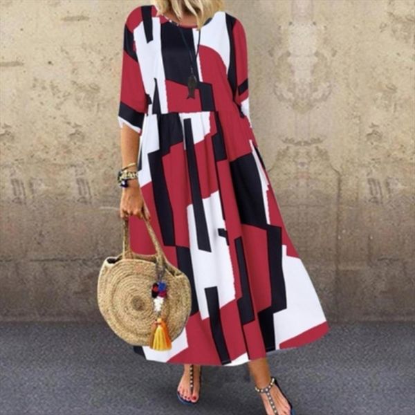 summer fashion casual elegant womens dress large size loose short sleeve print long a line, Black;gray
summer fashion casual elegant womens dress large size loose short sleeve print long a line, Black;gray