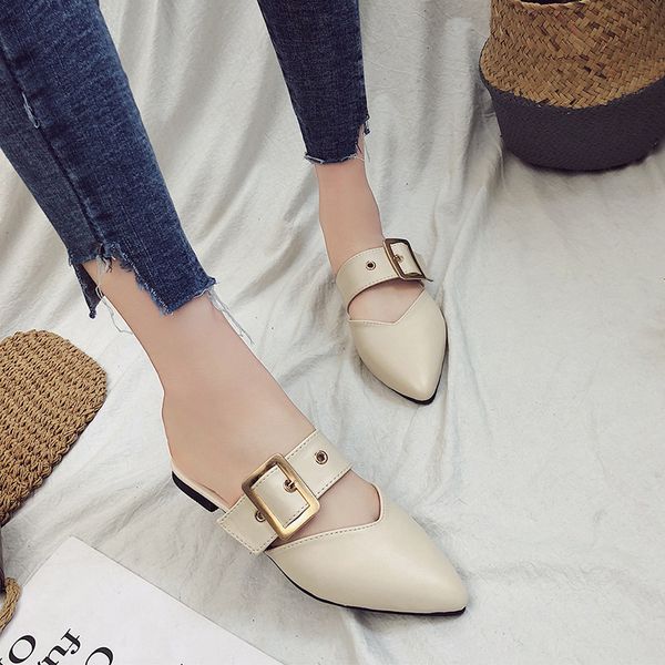 slippers womens summer flat summer new womens shoes korean-style all-match pointed low heel belt buckle half slippers women, Black
slippers womens summer flat summer new womens shoes korean-style all-match pointed low heel belt buckle half slippers women, Black