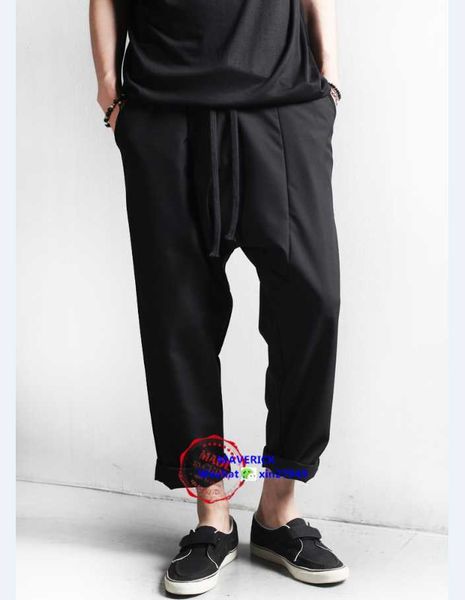 men's pants lt.aw chuanjiu style low slim fit small foot wide splicing casual large crotch pants for men and women, Black
men's pants lt.aw chuanjiu style low slim fit small foot wide splicing casual large crotch pants for men and women, Black