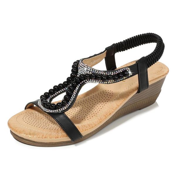 2021 summer new casual wedge sandals diamond beads jewelry fashion sandals women's simple wild ladies, Black
2021 summer new casual wedge sandals diamond beads jewelry fashion sandals women's simple wild ladies, Black
