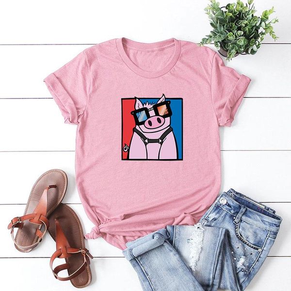 women's t-shirt women t-shirts 100% cotton graphic tees plus size short sleeve female funny cool pig printed shirt tee casual clothes, White
women's t-shirt women t-shirts 100% cotton graphic tees plus size short sleeve female funny cool pig printed shirt tee casual clothes, White