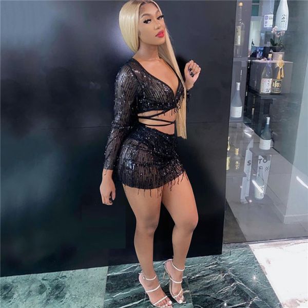 sparkle sequins tracksuit skirt set two piece suits shiny tassels sequins crop and skirt set party clubwear outfits 2021 new, Black
sparkle sequins tracksuit skirt set two piece suits shiny tassels sequins crop and skirt set party clubwear outfits 2021 new, Black