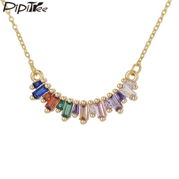 pendant necklaces pipitree shiny princess cut colorful cubic zirconia necklace copper gold color chain rainbow for women wedding jewelry, Silver
pendant necklaces pipitree shiny princess cut colorful cubic zirconia necklace copper gold color chain rainbow for women wedding jewelry, Silver