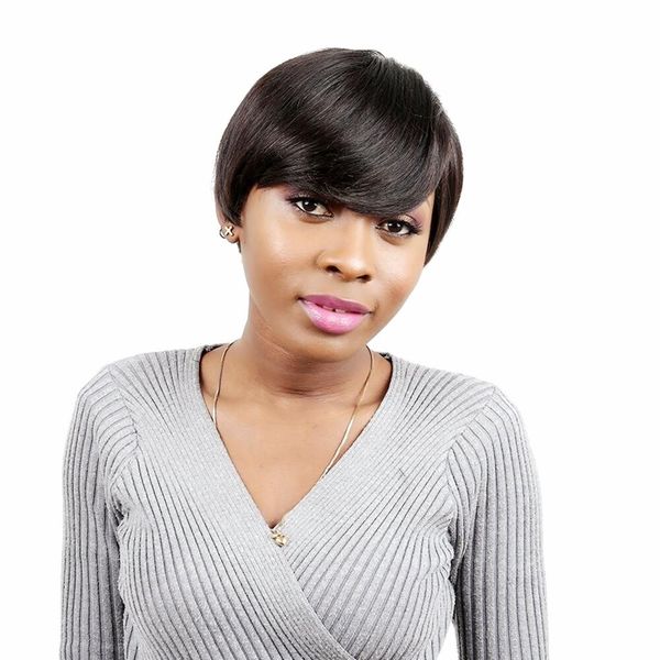 pixie cut human short wigs none lace front brazilian hair for black women machine made pre plucked with natural straight, Black;brown
pixie cut human short wigs none lace front brazilian hair for black women machine made pre plucked with natural straight, Black;brown