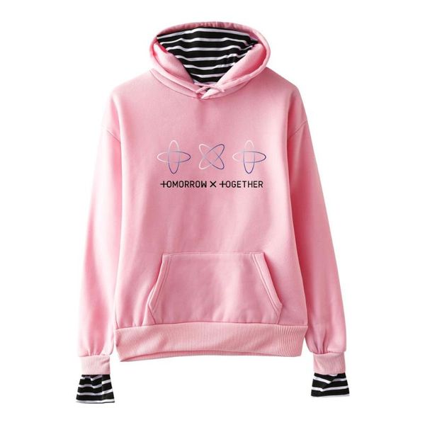 women's hoodies & sweatshirts txt kpop fake two pieces stylish sweatshirt long sleeve outwear hooded, Black
women's hoodies & sweatshirts txt kpop fake two pieces stylish sweatshirt long sleeve outwear hooded, Black