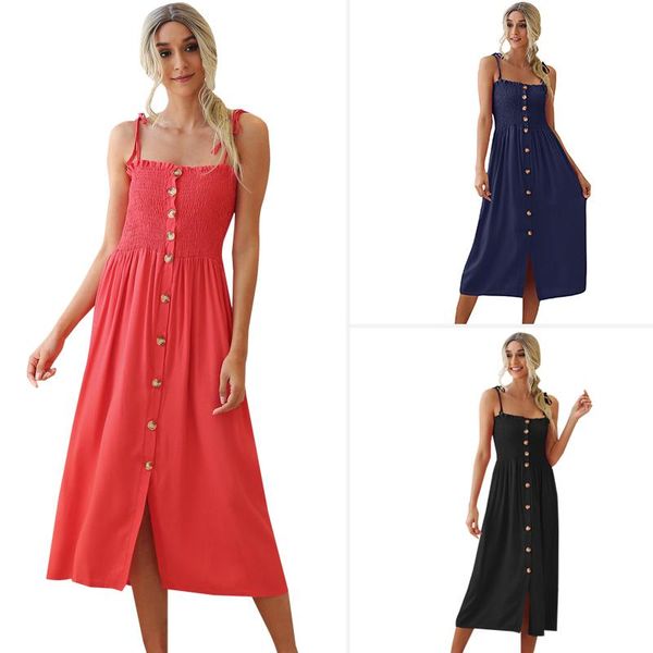 women summer beach dresses sleeveless strapless slim mid-calf dress draped button irregular dress solid color women, Black;gray
women summer beach dresses sleeveless strapless slim mid-calf dress draped button irregular dress solid color women, Black;gray