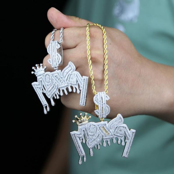 chains iced out bling money letters pendant necklaces crown dollar sign cubic zircon cz paved men women charm necklace hip hop jewelry, Silver
chains iced out bling money letters pendant necklaces crown dollar sign cubic zircon cz paved men women charm necklace hip hop jewelry, Silver