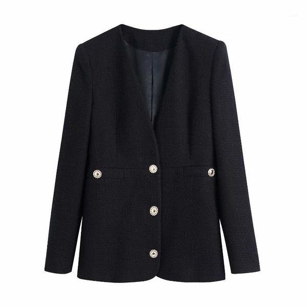 women's suits & blazers women vintage black tweed blazer female long sleeve elegant jacket ladies, White;black
women's suits & blazers women vintage black tweed blazer female long sleeve elegant jacket ladies, White;black