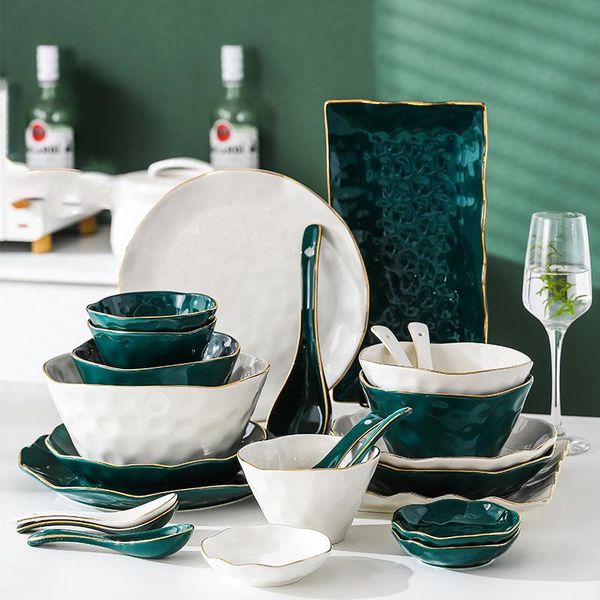 high fashion green nordic ceramic plate tableware set dinnerware set porcelain plate soup bowl modern style wholesale
high fashion green nordic ceramic plate tableware set dinnerware set porcelain plate soup bowl modern style wholesale