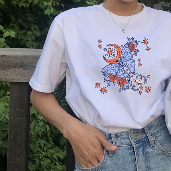 women's t-shirt vintage butterfly moon aesthetic t shirt for women harajuku summer fashion short sleeve cotton graphic funny tee casual, White
women's t-shirt vintage butterfly moon aesthetic t shirt for women harajuku summer fashion short sleeve cotton graphic funny tee casual, White