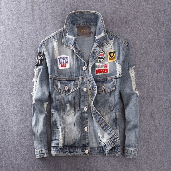 2021 new american streetwear fashion blue color patches spliced cotton coats ripped denim men hip hop jacket masculina beqf, Black;brown
2021 new american streetwear fashion blue color patches spliced cotton coats ripped denim men hip hop jacket masculina beqf, Black;brown