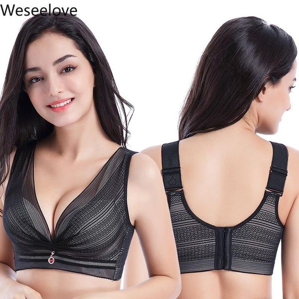 bras weseelove plus size women without steel ring soutien gorge femme gathered push up adjustable women's bra m15-1, Red;black 
bras weseelove plus size women without steel ring soutien gorge femme gathered push up adjustable women's bra m15-1, Red;black