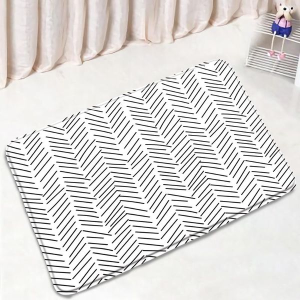 bath mats geometric bathroom mat black and white stripes pattern non-slip carpet flannel home decor bedroom outdoor door rugs
bath mats geometric bathroom mat black and white stripes pattern non-slip carpet flannel home decor bedroom outdoor door rugs