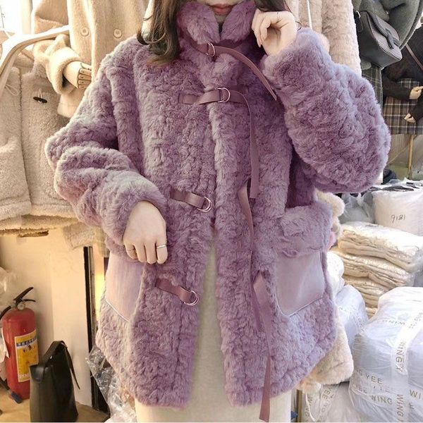 women's wool & blends 2021 winter korean faux lamb velvet jacket loose thickened fur coat plush fashion outerwear, Black
women's wool & blends 2021 winter korean faux lamb velvet jacket loose thickened fur coat plush fashion outerwear, Black