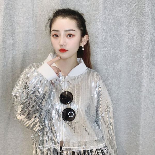 women's jackets 2021 spring heavy industry sequins high waist long sleeve short jacket women loose tassel plus size female cothes, Black;brown
women's jackets 2021 spring heavy industry sequins high waist long sleeve short jacket women loose tassel plus size female cothes, Black;brown