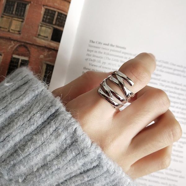 cluster rings 925 sterling silver mutil-layer line knitting ring fashion open finger for women temperament party jewelry s-r748, Golden;silver
cluster rings 925 sterling silver mutil-layer line knitting ring fashion open finger for women temperament party jewelry s-r748, Golden;silver