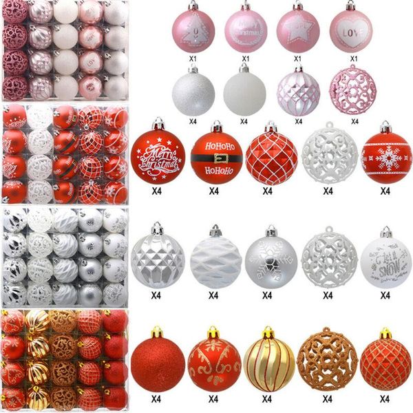 party decoration 20pcs 6cm christmas tree ball bauble xmas hanging ornament glitter balls decor