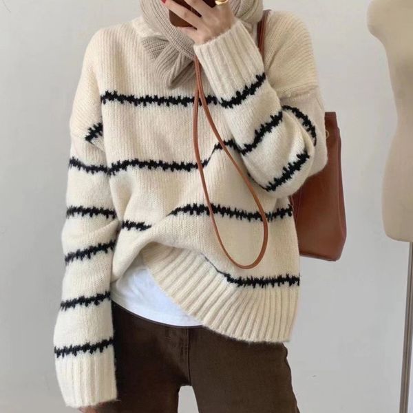 womens sweater idle style crew neck knitted sweater autumn and winter knit rac, White;black
womens sweater idle style crew neck knitted sweater autumn and winter knit rac, White;black