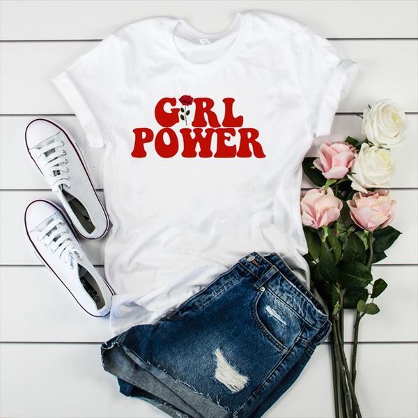 and women lady girl power mens t shirt womens flower printed ladies short sleeve tee female clothes, White;black
and women lady girl power mens t shirt womens flower printed ladies short sleeve tee female clothes, White;black