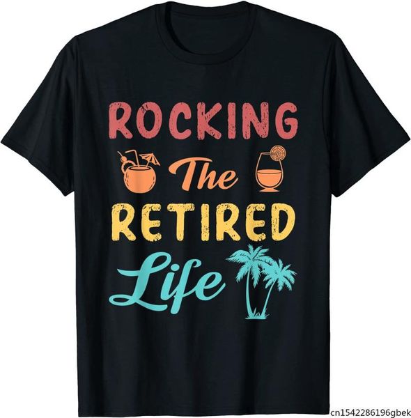 men's t-shirts vintage rocking the retired life funny t-shirt, White;black
men's t-shirts vintage rocking the retired life funny t-shirt, White;black