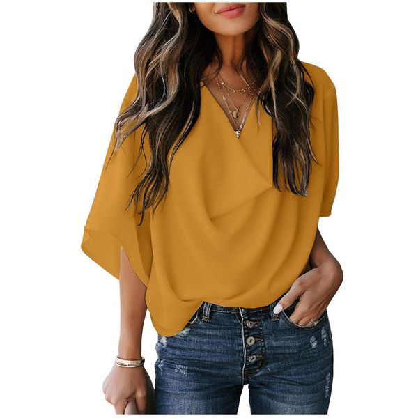 women's blouses & shirts casual women chiffon blouse female solid color purple pink three quarter sleeve summer beach loose v-neck offi, White
women's blouses & shirts casual women chiffon blouse female solid color purple pink three quarter sleeve summer beach loose v-neck offi, White