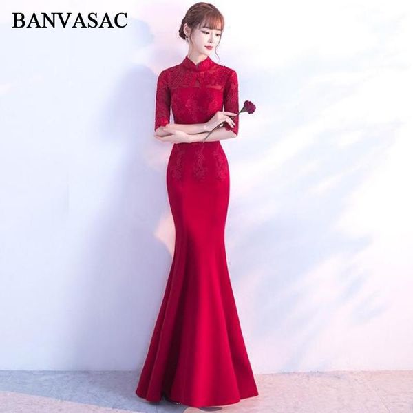 party dresses banvasac 2021 vintage high neck appliques mermaid long evening lace half sleeve zipper back prom gowns, White;black
party dresses banvasac 2021 vintage high neck appliques mermaid long evening lace half sleeve zipper back prom gowns, White;black