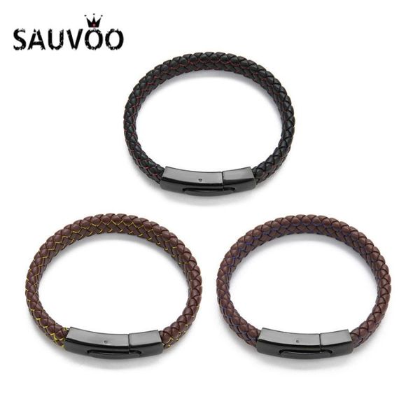 charm bracelets sauvoo 1pcs/lot mens black brown color 12mm width leather braided for women stainless steel magnetic, Golden;silver
charm bracelets sauvoo 1pcs/lot mens black brown color 12mm width leather braided for women stainless steel magnetic, Golden;silver