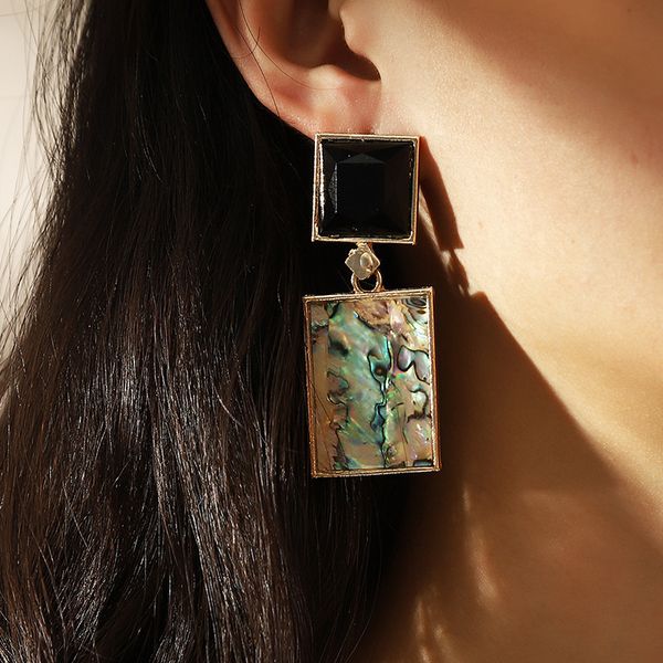 jewelry new fashion abalone shell love women's versatile geometric square earrings, Silver
jewelry new fashion abalone shell love women's versatile geometric square earrings, Silver