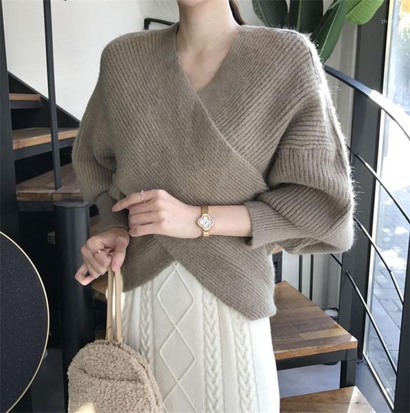 women's sweaters 2021 women autumn warm all-match pullovers v-neck criss-cross knitted sweater solid color batwing sleeve soft, White;black
women's sweaters 2021 women autumn warm all-match pullovers v-neck criss-cross knitted sweater solid color batwing sleeve soft, White;black