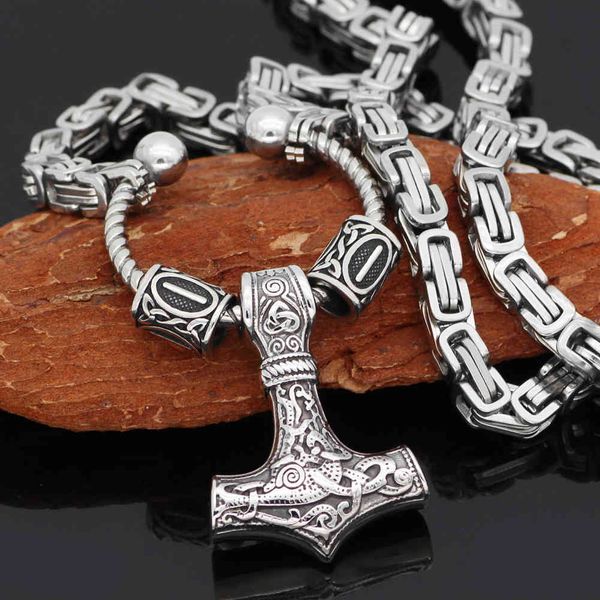 nordic culture totem viking hammer stainless steel back chain men's necklace, Silver
nordic culture totem viking hammer stainless steel back chain men's necklace, Silver