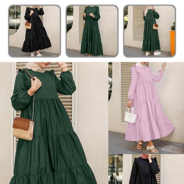 casual dresses women accessory round neck long sleeve ruffle dress loose ladies for holiday, Black;gray
casual dresses women accessory round neck long sleeve ruffle dress loose ladies for holiday, Black;gray
