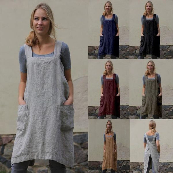 women's cotton linen dress casual wear,sleeveless pocket dress loose comfortable halter for pregnant women, White
women's cotton linen dress casual wear,sleeveless pocket dress loose comfortable halter for pregnant women, White