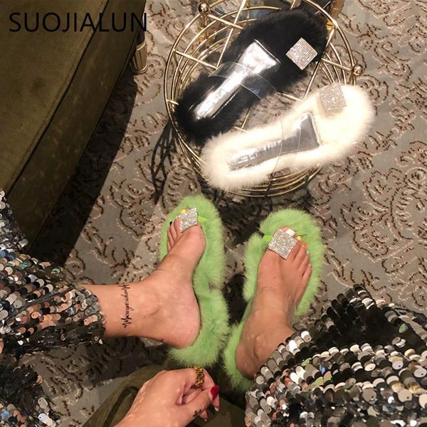 slippers suojialun 2021 brand women fur bling rhinestone fluffy plush warm shoes casual floor flip flops sandals, Black
slippers suojialun 2021 brand women fur bling rhinestone fluffy plush warm shoes casual floor flip flops sandals, Black