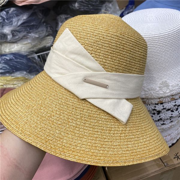 women's summer uv sunshade straw folding french fisherman's sun beach vacation sunscreen basin hat, Yellow
women's summer uv sunshade straw folding french fisherman's sun beach vacation sunscreen basin hat, Yellow