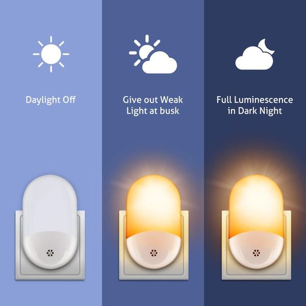 night lights 2pcs light-sensitive led ac100-240v 2500-2700 k light plug-in bedside smart home sensor for
night lights 2pcs light-sensitive led ac100-240v 2500-2700 k light plug-in bedside smart home sensor for