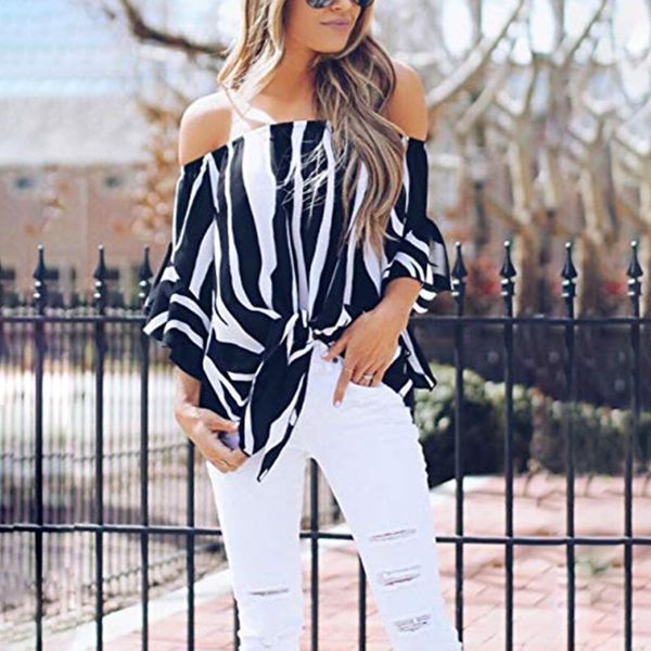 women blouses summer autumn 2021 off shoulder striped spaghetti strap shirt tie knot casual blouse pencil fashion blue #30, White 
women blouses summer autumn 2021 off shoulder striped spaghetti strap shirt tie knot casual blouse pencil fashion blue #30, White