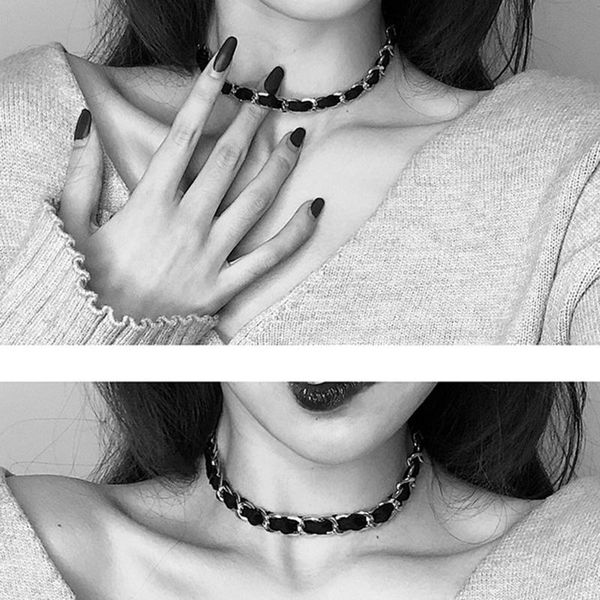 punk necklaces gothic black flannelette metal ball choker for women tassel pendant chain party jewelry gifts chokers, Golden;silver
punk necklaces gothic black flannelette metal ball choker for women tassel pendant chain party jewelry gifts chokers, Golden;silver