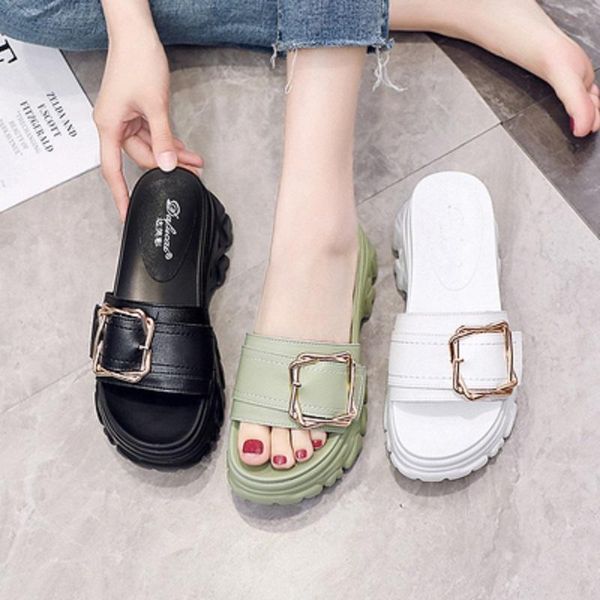 slippers elegant high-heeled ladies summer fashion metal decorative slope with thick bottom non-slip wear-resistant outer wear., Black
slippers elegant high-heeled ladies summer fashion metal decorative slope with thick bottom non-slip wear-resistant outer wear., Black