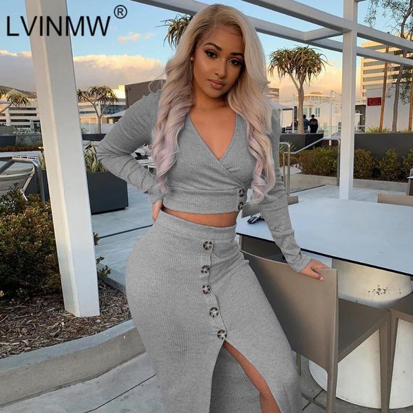 two piece dress sexyfashion autumn women pieces set v neck long sleeve button pullovers crop high waist split slim skirt female party, White
two piece dress sexyfashion autumn women pieces set v neck long sleeve button pullovers crop high waist split slim skirt female party, White