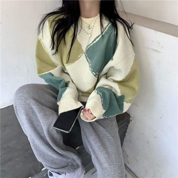 women's t-shirt lingge women's pullover lazy wind long sleeve spring and autumn korean loose sweater coat, White
women's t-shirt lingge women's pullover lazy wind long sleeve spring and autumn korean loose sweater coat, White