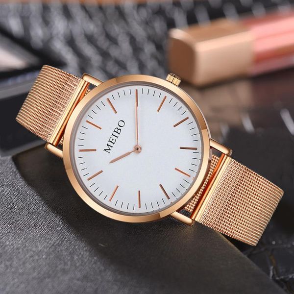 fashion men's watch popular rose gold ultra-thin dial simple watch quartz clock mesh erkek kol saati, Slivery;brown
fashion men's watch popular rose gold ultra-thin dial simple watch quartz clock mesh erkek kol saati, Slivery;brown