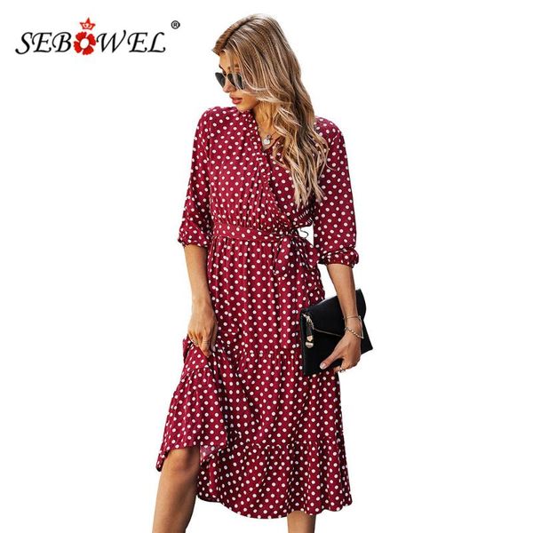 casual dresses sebowel spring elegant for women high waist v-neck polka dots midi dress ladies holiday beach with sashes s-xl, Black;gray
casual dresses sebowel spring elegant for women high waist v-neck polka dots midi dress ladies holiday beach with sashes s-xl, Black;gray