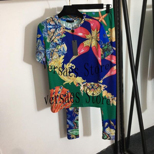 women's two piece pants luxury design starfish shell biological print temperament lapel shirt short sleeve t-shirt + high waist slim se, White
women's two piece pants luxury design starfish shell biological print temperament lapel shirt short sleeve t-shirt + high waist slim se, White