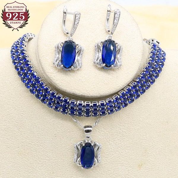 wedding jewelry sets blue semi-precious 925 silver set for women color retention bracelet earrings necklace pendant gift, Slivery;golden
wedding jewelry sets blue semi-precious 925 silver set for women color retention bracelet earrings necklace pendant gift, Slivery;golden